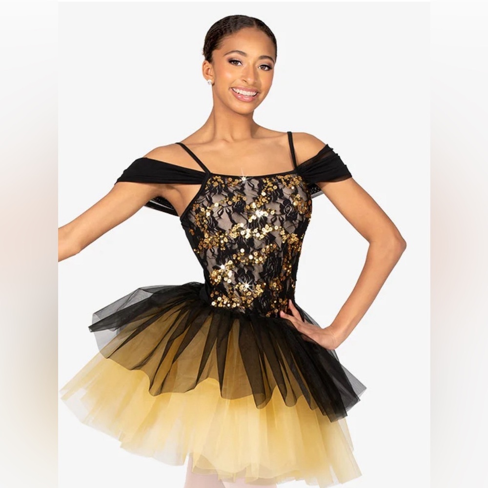 Black & Gold Ballet Costume Size Size Medium